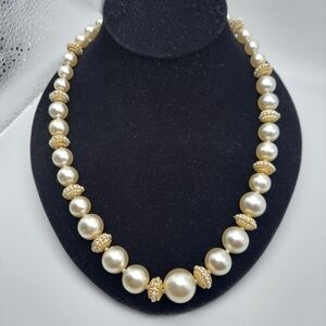Vintage Pearl  (faux) & Decorative Beads  Clasp.